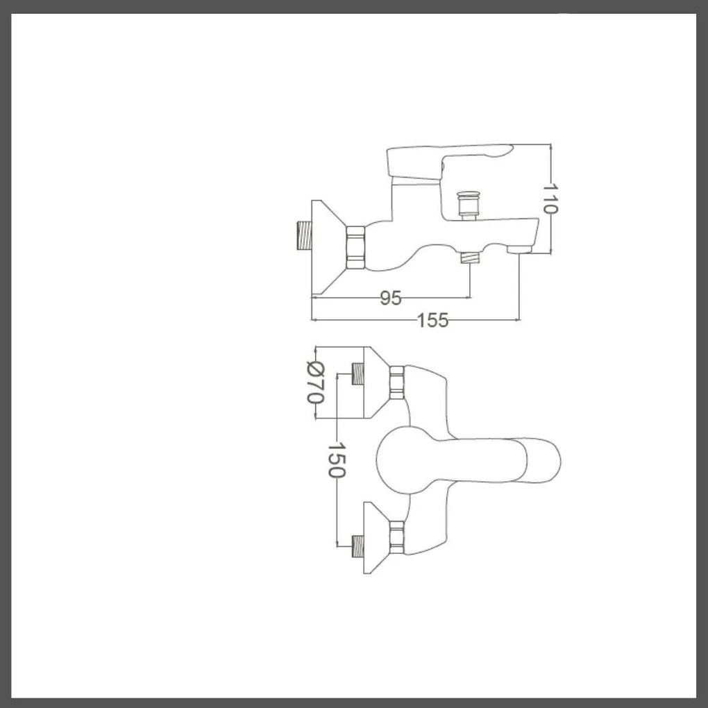 Μπαταρία λουτρού DROP Line 15x15.5x11 εκ.