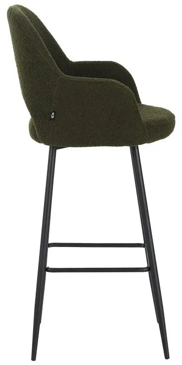 Σκαμπό μπαρ Renish ύφασμα μπουκλέ λαδί και μαύρα μεταλλικά πόδια 51x57x114 εκ. 2αδα 51x57x114 εκ.