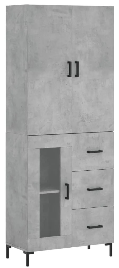 vidaXL Ντουλάπι Γκρι Σκυροδέματος 69,5x34x180 εκ. Επεξεργασμένο Ξύλο