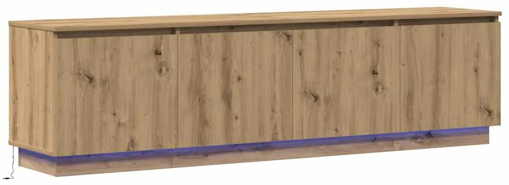 vidaXL Βιτρίνα τηλεόρασης με LED artisan δρυς 180 x 38 x 49 εκ