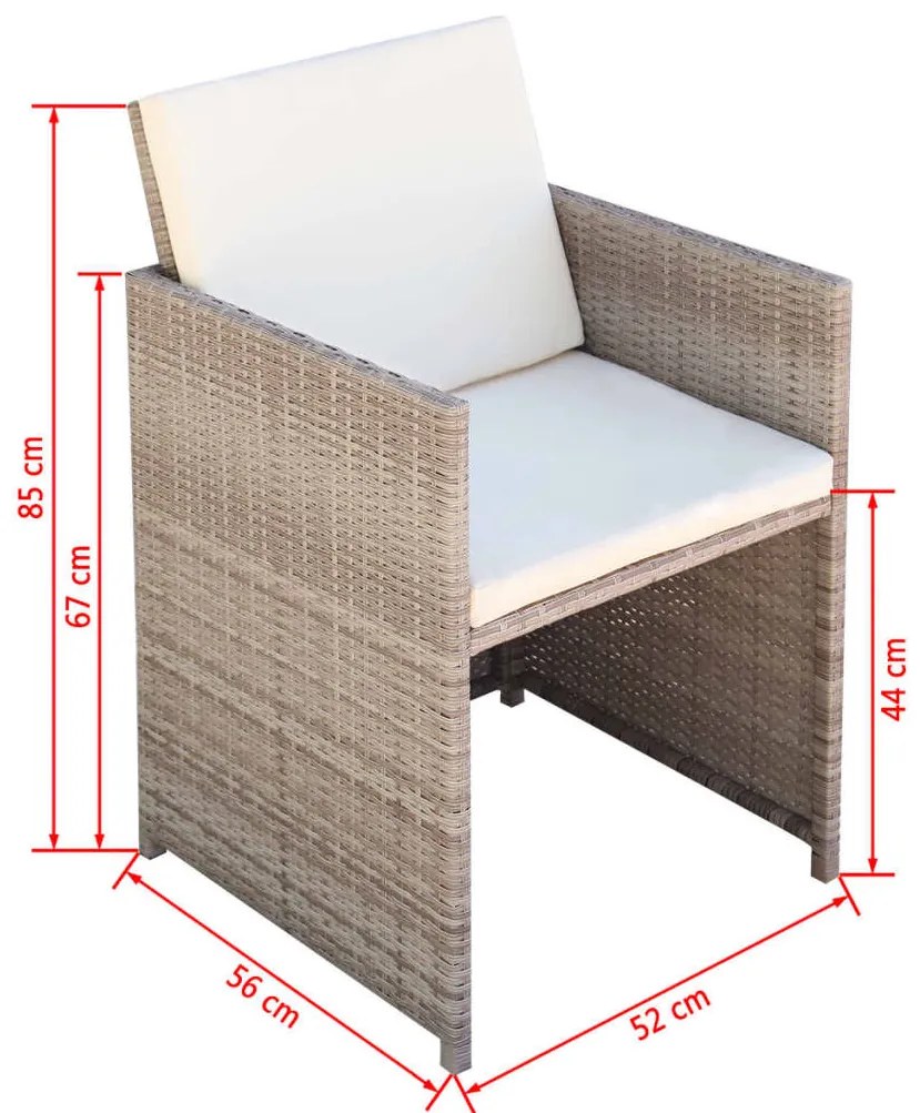 vidaXL Πολυθρόνες Εξωτερ. Χώρου 2 τεμ. Μπεζ Συνθ. Ρατάν με Μαξιλάρια