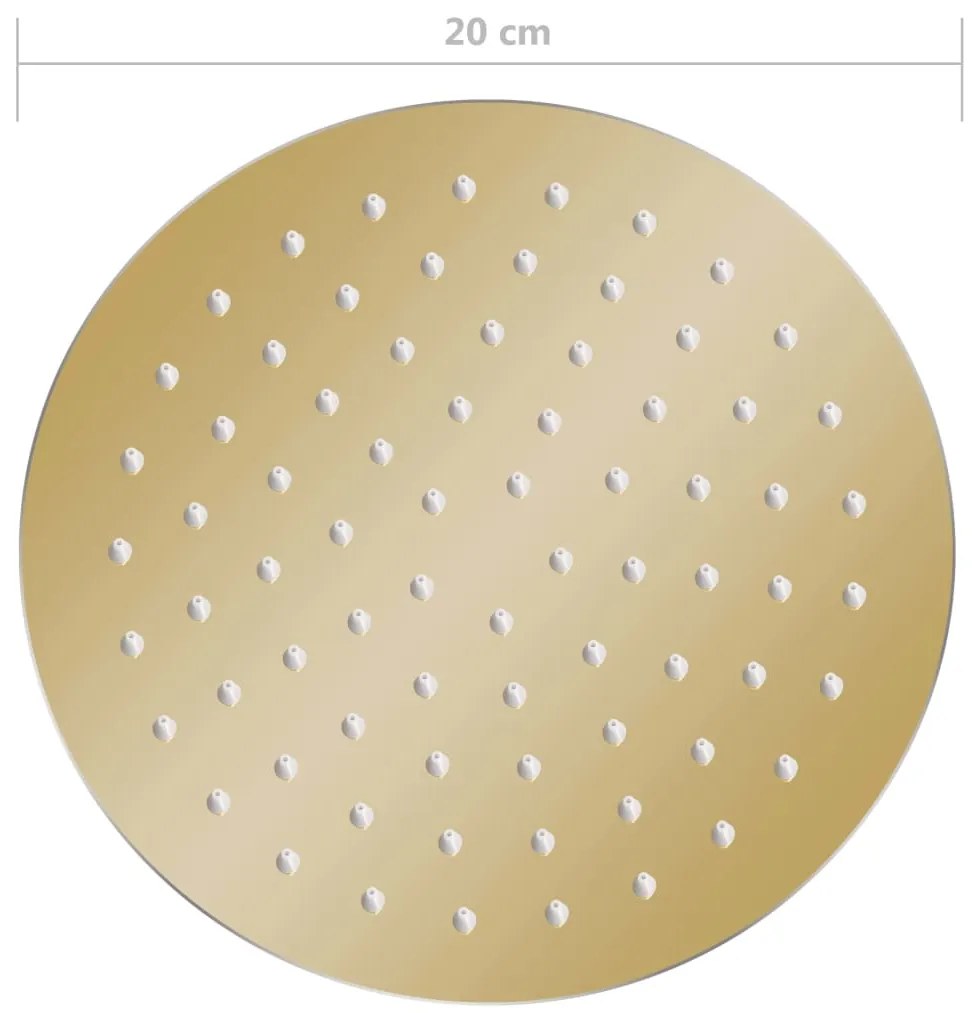 vidaXL Κεφαλή Nτους Βροχή Στρογγυλή Χρυσή 20 εκ. από Ανοξείδωτο Ατσάλι