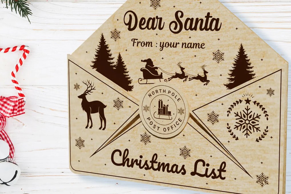 Σετ των 3 Intra απο ξύλο plywood 3mm-4mm πάχος Χριστουγεννιάτικο διακοσμητικό γράμμα πρότυπο Δίασταση 2x3 cm INTRAFABR-108551634