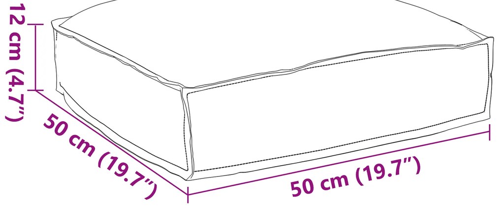 vidaXL Μαξιλαράκι Παλέτας για Παγκάκι Κρεμ 50x50x12 εκ, ύφασμα Oxford