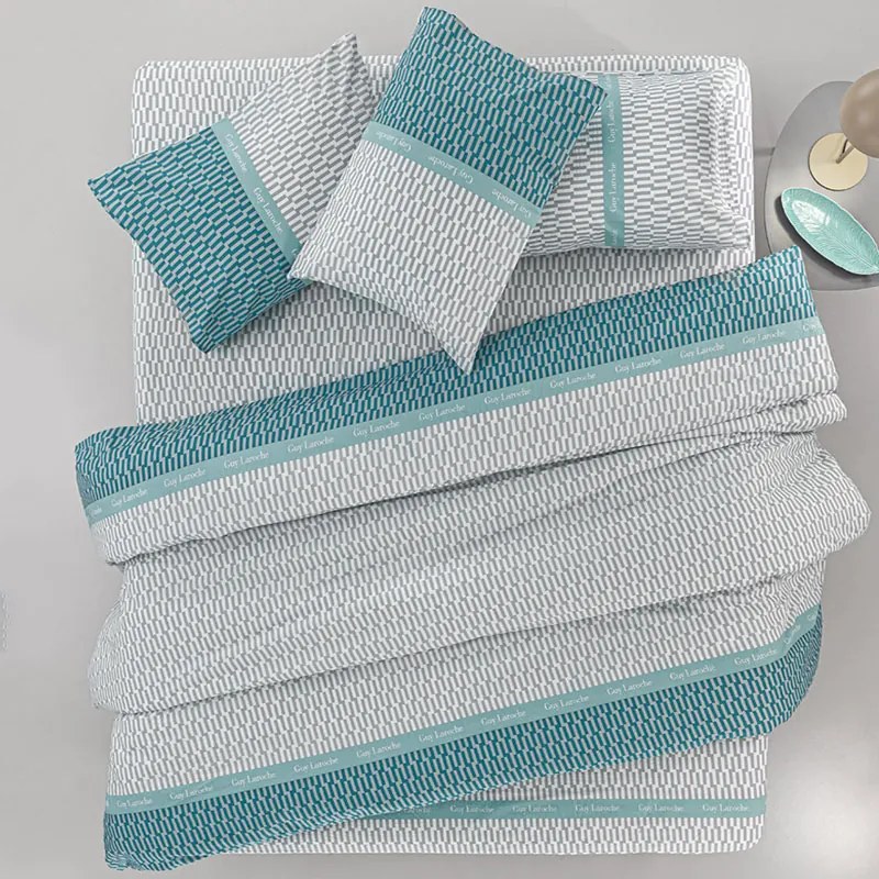 Παπλωματοθήκη Μονή (Σετ 165x225) 2 Όψεων Guy Laroche Status Petrol