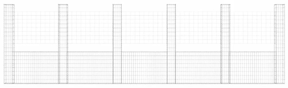 vidaXL Συρματοκιβώτιο σε U Σχήμα με 6 Στύλους 620x20x200 εκ. Σιδερένιο