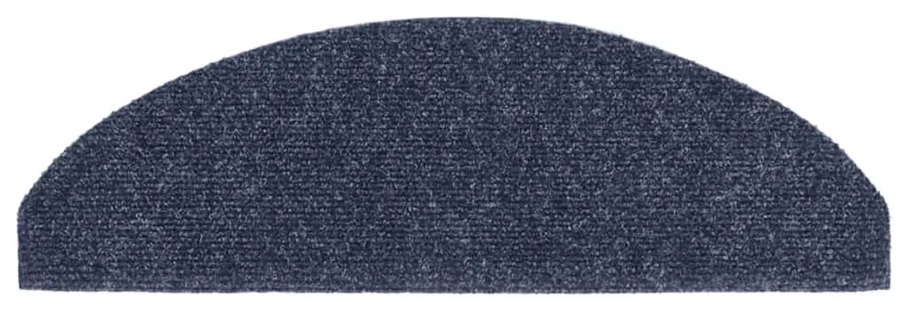 vidaXL Πατάκια Σκαλιών Αυτοκόλλητα 15 τεμ. Μπλε Ημίστρογγυλά Μεγάλα 65x21x4 εκ.