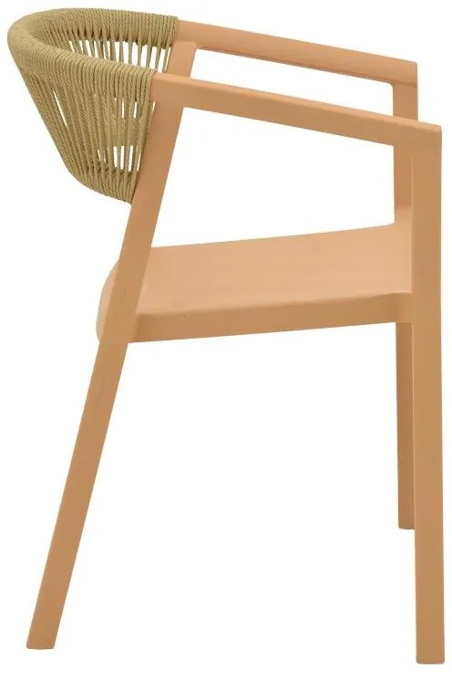 Καρέκλα - Πολυθρόνα Sillia στοιβαζόμενη pp cappuccino - μπεζ rattan 55x52x74,5 εκ. 55x52x74.5 εκ.