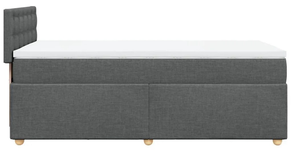 Κρεβάτι Boxspring με Στρώμα Σκούρο Γκρι 80x200 εκ. Υφασμάτινο - Γκρι