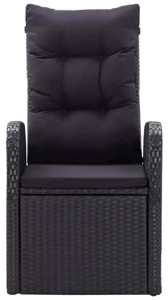 vidaXL Σετ Τραπεζαρίας Κήπου 9 τεμ Μαύρο με Μαξιλάρια