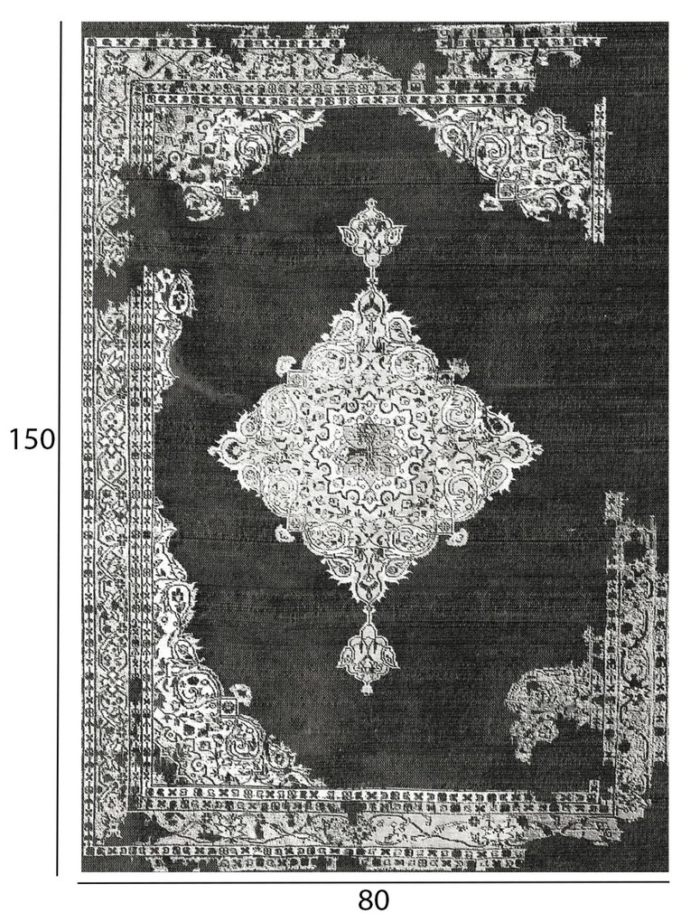 Χαλί σαλονιού Vintage C7676.12 Josiane με Κρόσια Γκρί 80x150 εκ. 80x150x1 εκ.