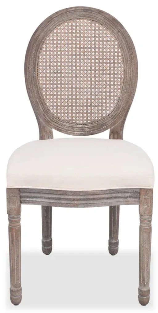 vidaXL Καρέκλες Τραπεζαρίας 4 τεμ. Κρεμ Υφασμάτινες