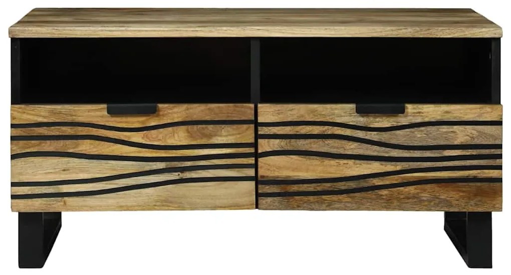 vidaXL Τραπεζάκι σαλονιού with Drawer Καφέ και Μαύρο 80 x 54 x 40 εκ
