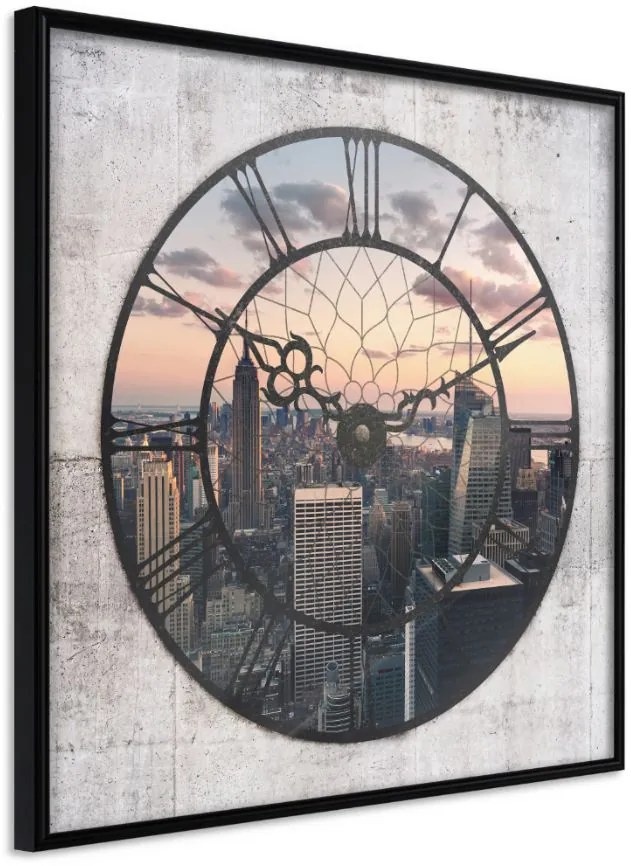 Αφίσα - City Clock (Square) - 50x50 - Μαύρο - Χωρίς πασπαρτού