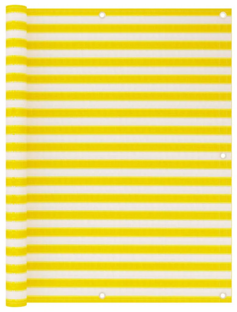 Διαχωριστικό Βεράντας Κίτρινο / Λευκό 120 x 600 εκ. από HDPE