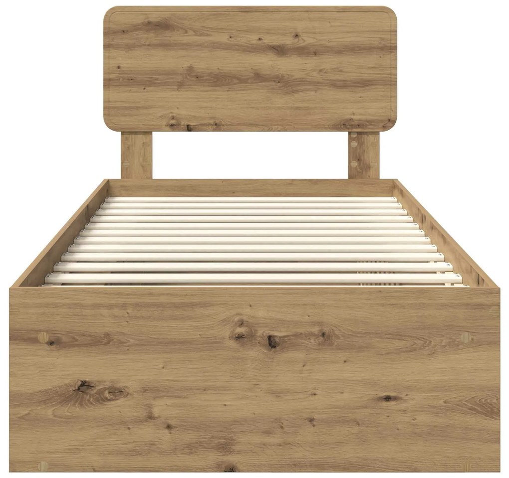 vidaXL Σκελετός Κρεβατιού Καρυδιά Χειροποίητης Εργασίας 100 x 200 cm