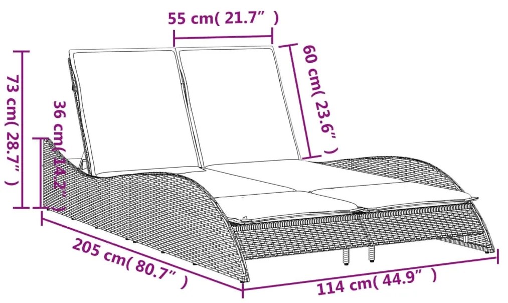 ΞΑΠΛΩΣΤΡΑ ΓΚΡΙ 114X205X73 ΕΚ. ΑΠΟ ΣΥΝΘΕΤΙΚΟ ΡΑΤΑΝ ΜΕ ΜΑΞΙΛΑΡΙ 368289