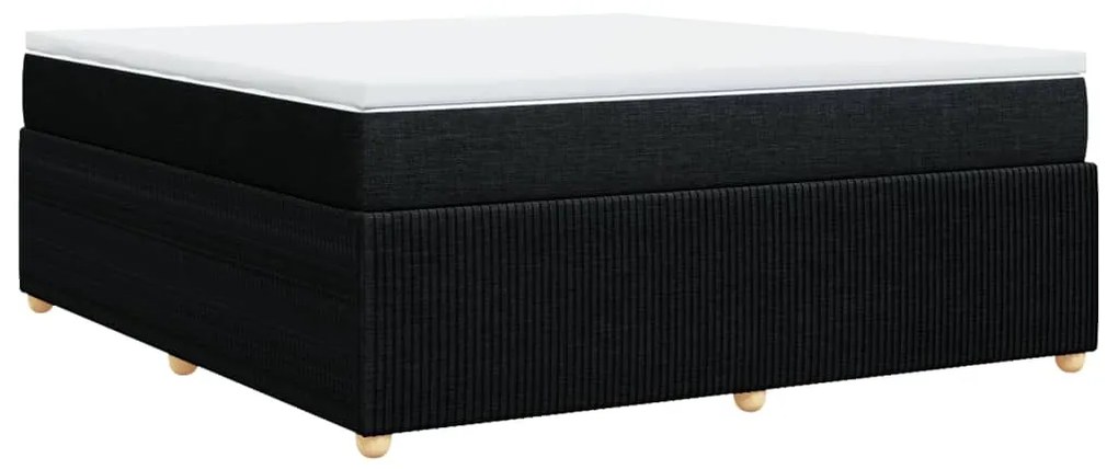 vidaXL Κρεβάτι Boxspring με Στρώμα Μαύρο 180x200 εκ. Υφασμάτινο