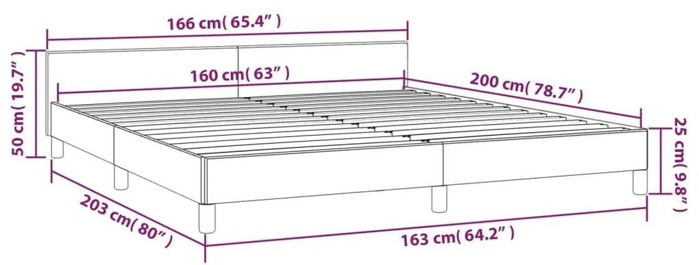 Σκελετός Κρεβατιού Χωρίς Στρώμα Μαύρο 160x200 εκ.Υφασμάτινο - Μαύρο