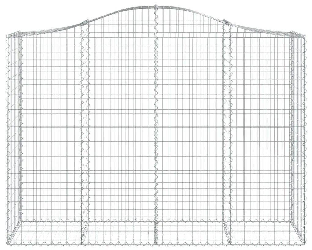 Συρματοκιβώτια Τοξωτά 10 τεμ. 200x50x140/160 εκ. Γαλβαν. Ατσάλι - Ασήμι