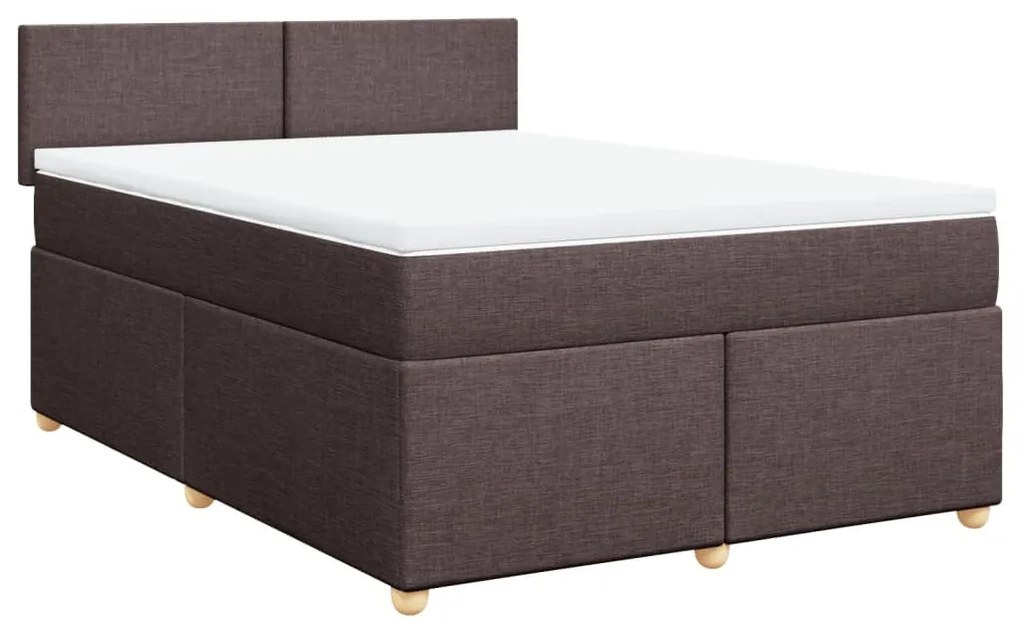 ΚΡΕΒΑΤΙ BOXSPRING ΜΕ ΣΤΡΩΜΑ ΣΚΟΥΡΟ ΚΑΦΕ 160X200 ΕΚ ΥΦΑΣΜΑΤΙΝΟ 3289027