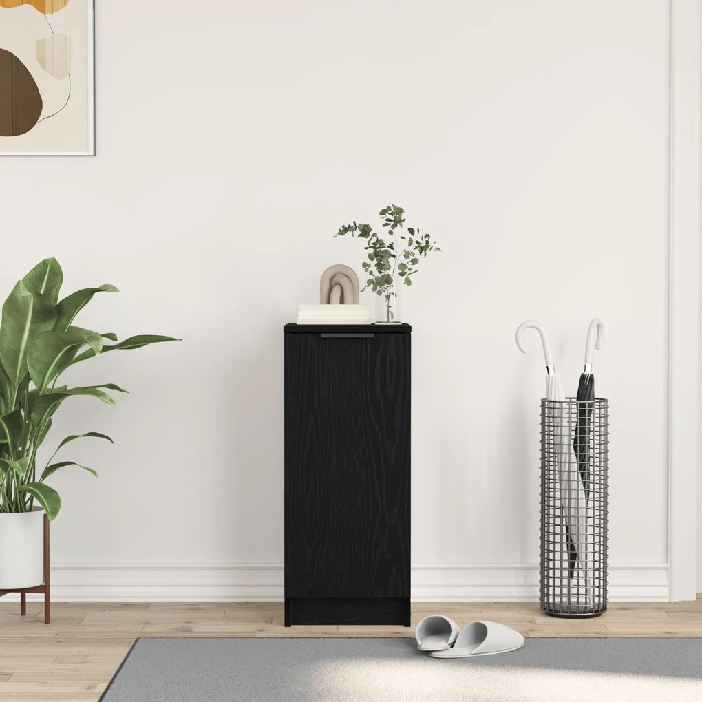 vidaXL Ντουλάπι Παπουτσιών Μαύρο Δρύς 30x35x70 εκ από Επεξεργασμένο Ξύλο