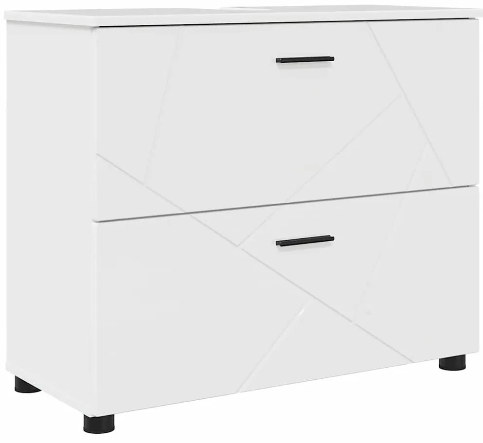 vidaXL Σετ Επίπλων Μπάνιου 5 pcs Γυαλιστερό λευκό 30 x 35 x 192 εκ.
