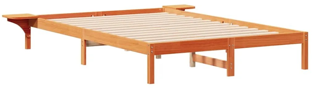 vidaXL Κρεβατοκάμαρα με Πλαϊνά Τραπέζια Κερωτό καφέ 140 x 210 cm