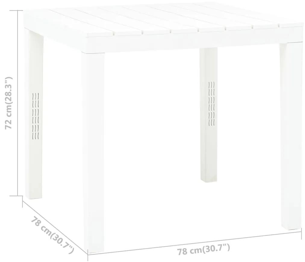 vidaXL Τραπέζι Κήπου Λευκό 78 x 78 x 72 εκ. Πλαστικό