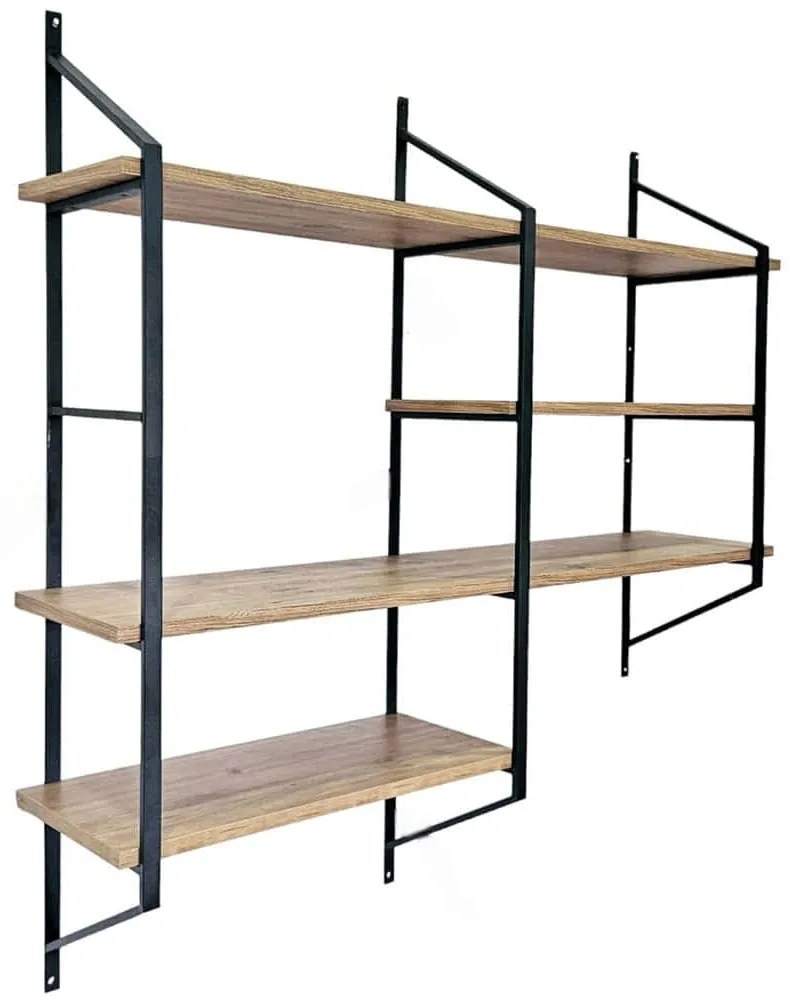 Ραφιέρα Τοίχου Raffy 379VLV1812 120x28x120cm Black-Pine