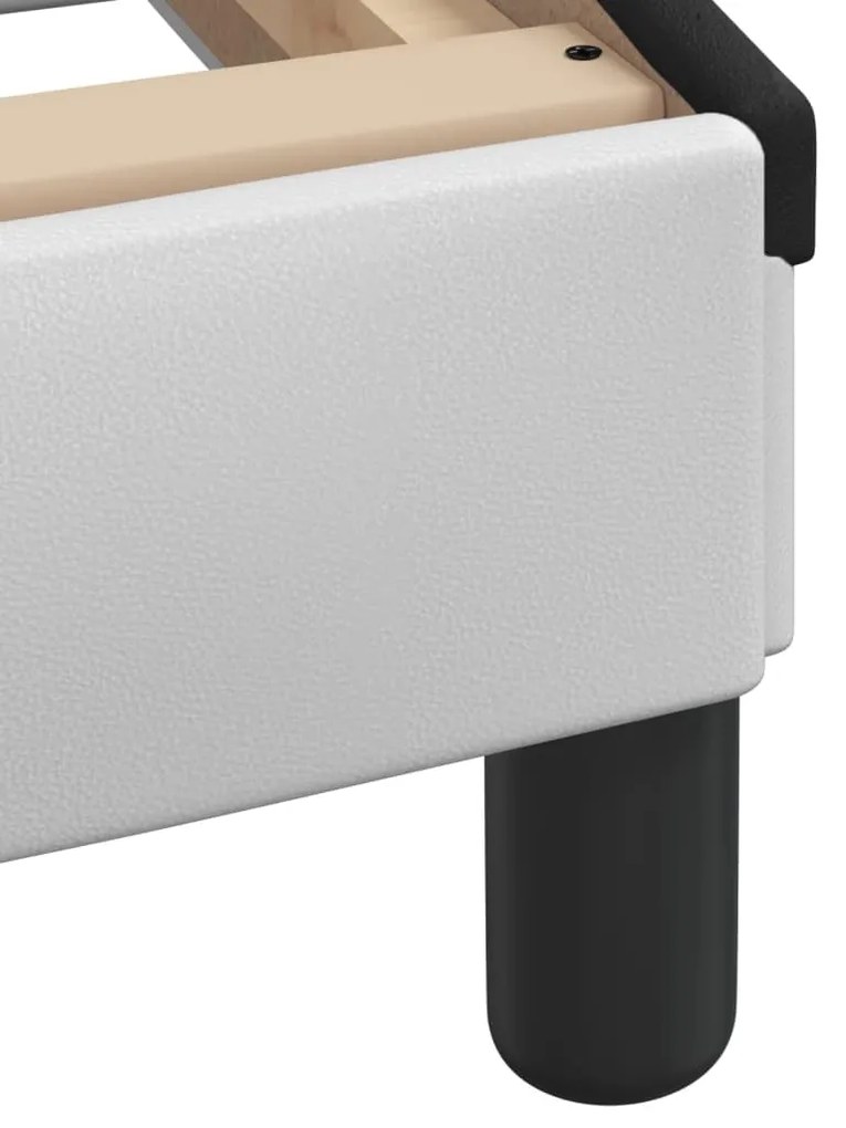 vidaXL Κρεβάτι με Στρώμα Hvar Λευκό και Μαύρο 90 x 200 εκ. Συνθετικό Δέρμα