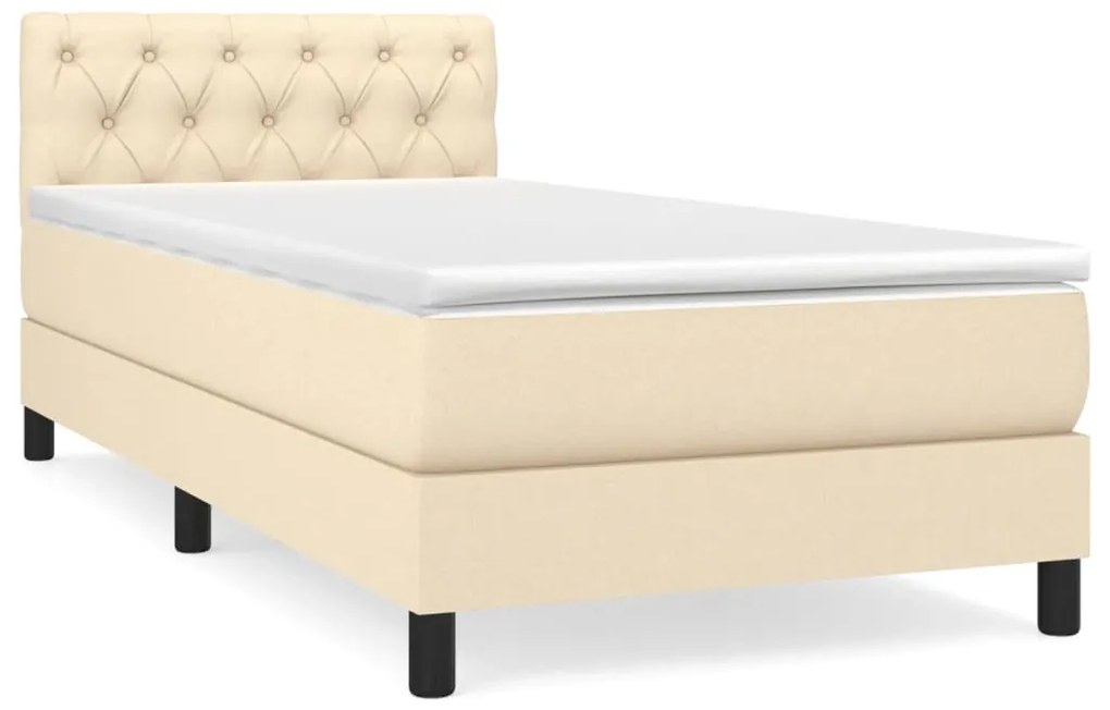 ΚΡΕΒΑΤΙ BOXSPRING ΜΕ ΣΤΡΩΜΑ ΚΡΕΜ 80 X 200 ΕΚ. ΥΦΑΣΜΑΤΙΝΟ 3140254