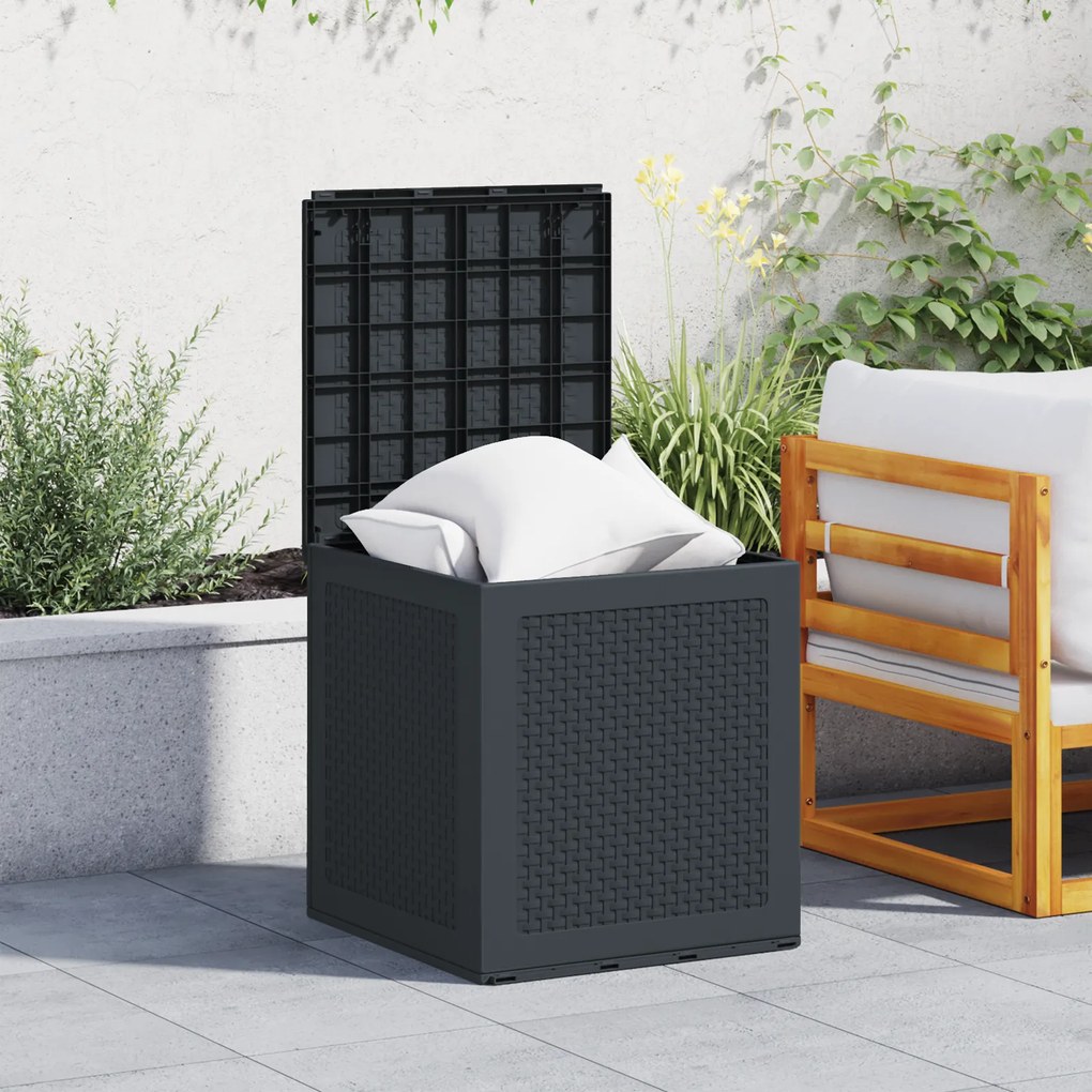 vidaXL Κουτί αποθήκευσης κήπου Ανθρακί 55 x 53 x 57 εκ. Πολυπροπυλένιο