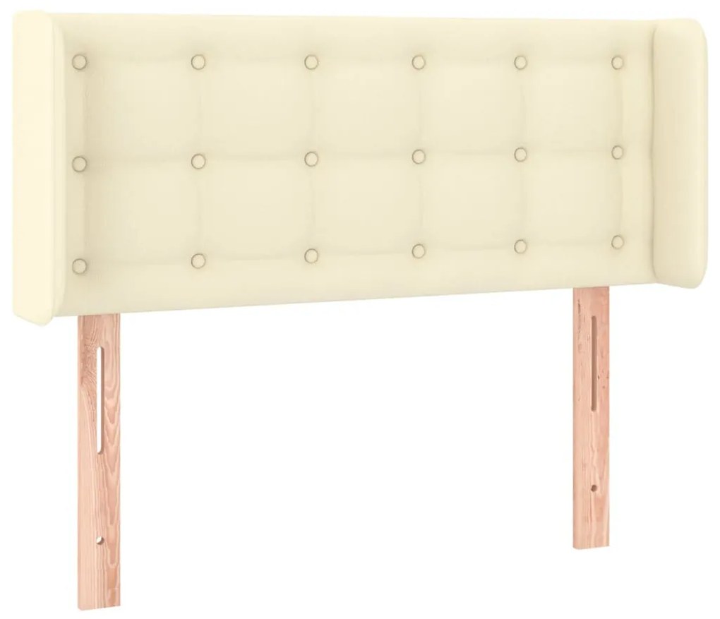 Κεφαλάρι με Πτερύγια Κρεμ 83x16x78/88 εκ. Συνθετικό Δέρμα 3118842
