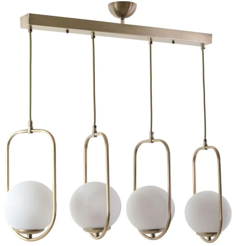 Φωτιστικό Οροφής - Ράγα Ahu 846STL2893 65x18x70cm 4xE27 40W Gold-White Opviq