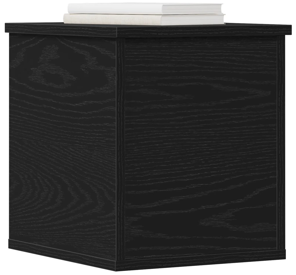 vidaXL Κουτί Αποθήκευσης Μαύρο Δρυς 30x35x35 εκ από Επεξεργασμένο Ξύλο