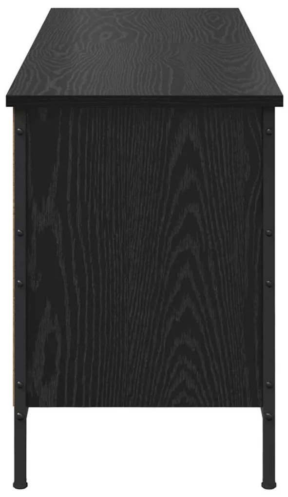 vidaXL Ντουλάπα Παπουτσιών με ράφι Μαύρη Οξυά 131 x 35 x 50 εκ