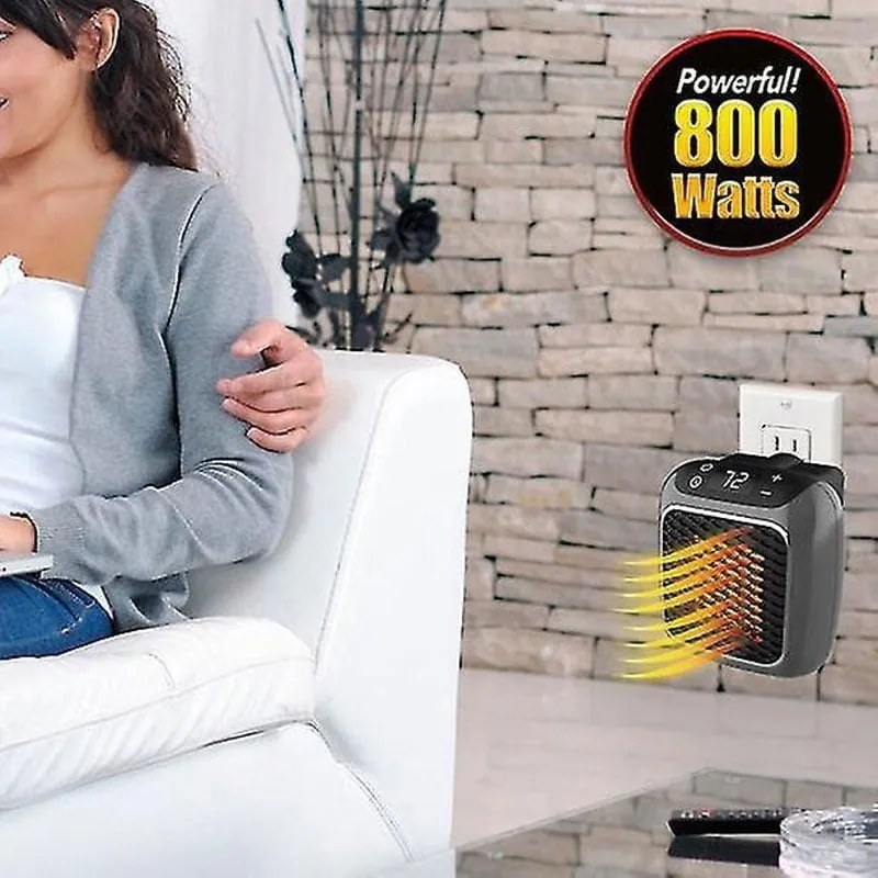 Αερόθερμο Κεραμικό Πρίζας 800W Με Ρυθμιζόμενο Θερμοστάτη & Χρονοδιακόπτη - Handy heater turbo 800