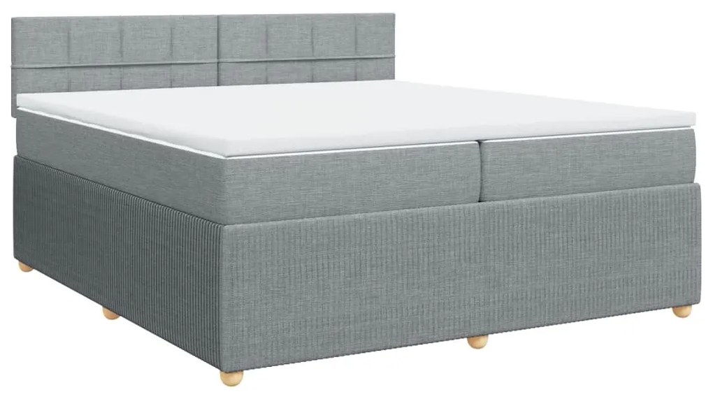 ΚΡΕΒΑΤΙ BOXSPRING ΜΕ ΣΤΡΩΜΑ ΑΝΟΙΧΤΟ ΓΚΡΙ 200X200 ΕΚ. ΥΦΑΣΜΑΤΙΝΟ 3287563