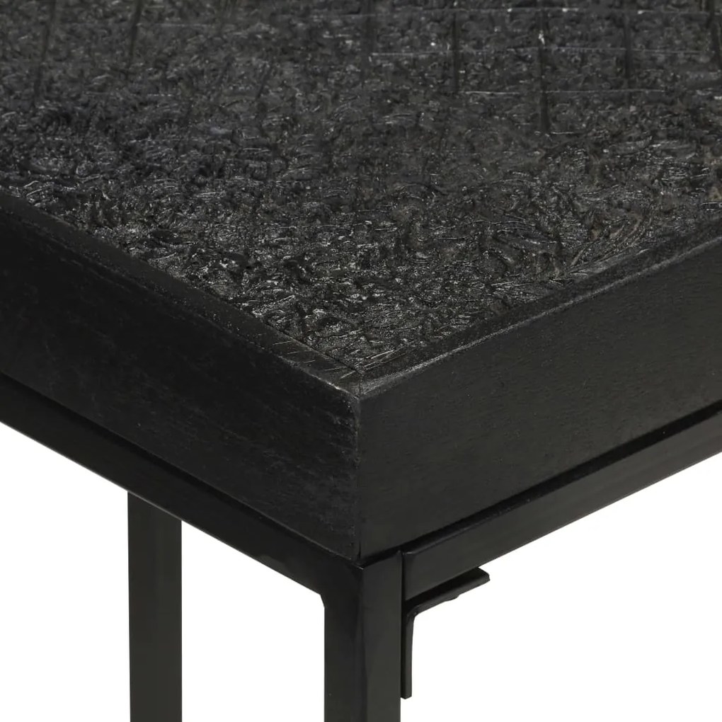 vidaXL Τραπέζι Κονσόλα Μαύρο 110x35x76 εκ. Μασίφ Ξύλο Ακακίας & Μάνγκο