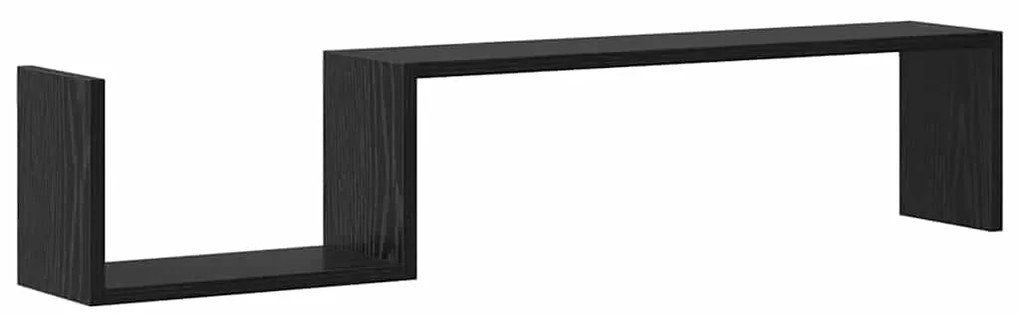 vidaXL Ράφι Τοίχου με ράφι 2 pcs Μαύρη δρυς 100 x 15 x 20 εκ.