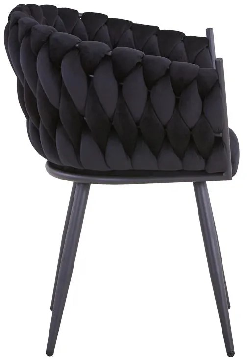 Καρέκλα Vivian μαύρο βελούδο-πόδι μαύρο μέταλλο 61x55x80εκ 2αδα 61x55x80 εκ.