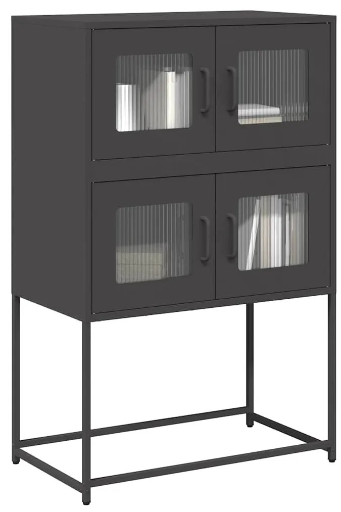 Highboard Μαύρο 68x39x107 cm Ατσάλι