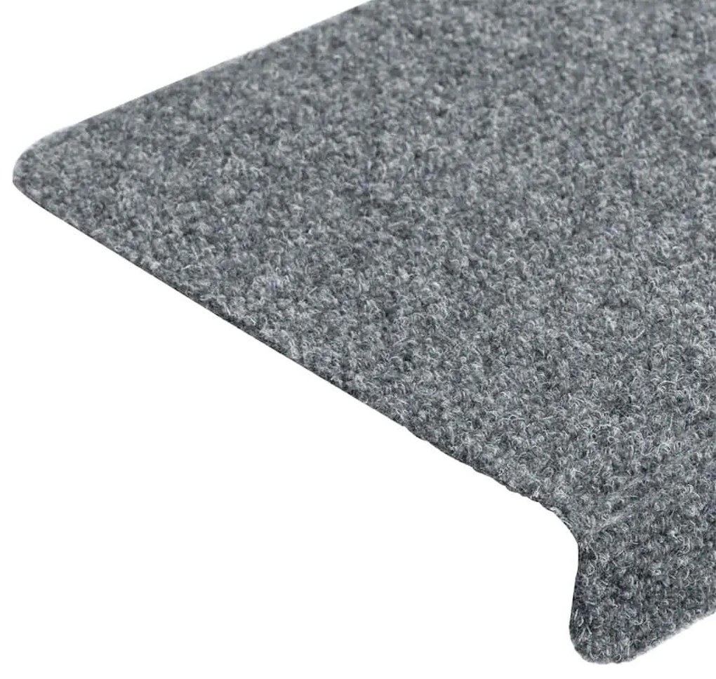 vidaXL Αυτοκόλλητα Πατάκια Σκαλιών 5 τεμ. Ανοιχτό Γκρι Ορθογώνια Άκρη 65x21x4 εκ.