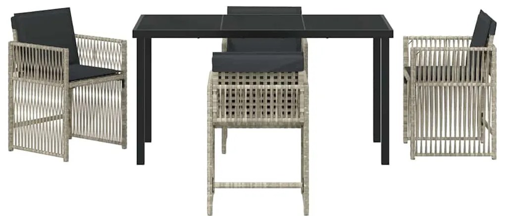 vidaXL Σέτ φαγητού για κήπο 5 pcs Ανοιχτό γκρι