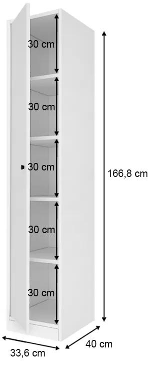 Ντουλάπι κουζίνας - μπάνιου Felix Flat Megapap χρώμα λευκό 33,6x40x166,8εκ.