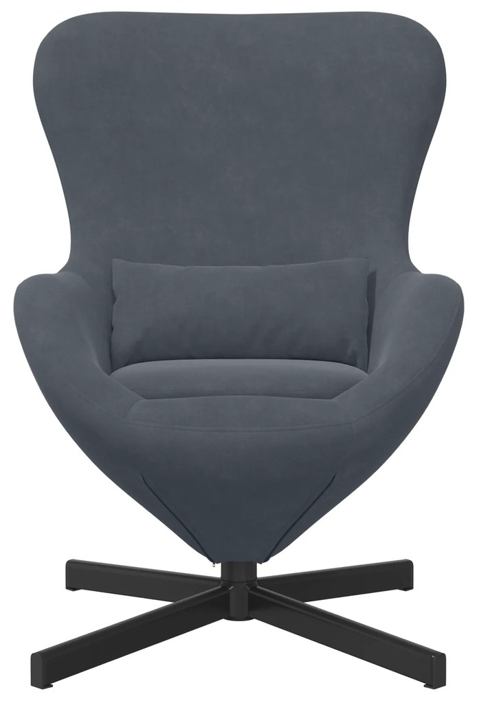 vidaXL Πολυθρόνα Αυγού Dark Grey Βελούδο