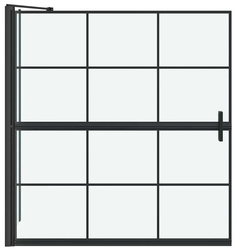 vidaXL Οθόνη ντους μπάνιου Μαύρο και Διαφανές 116 x 68 x 128 εκ.