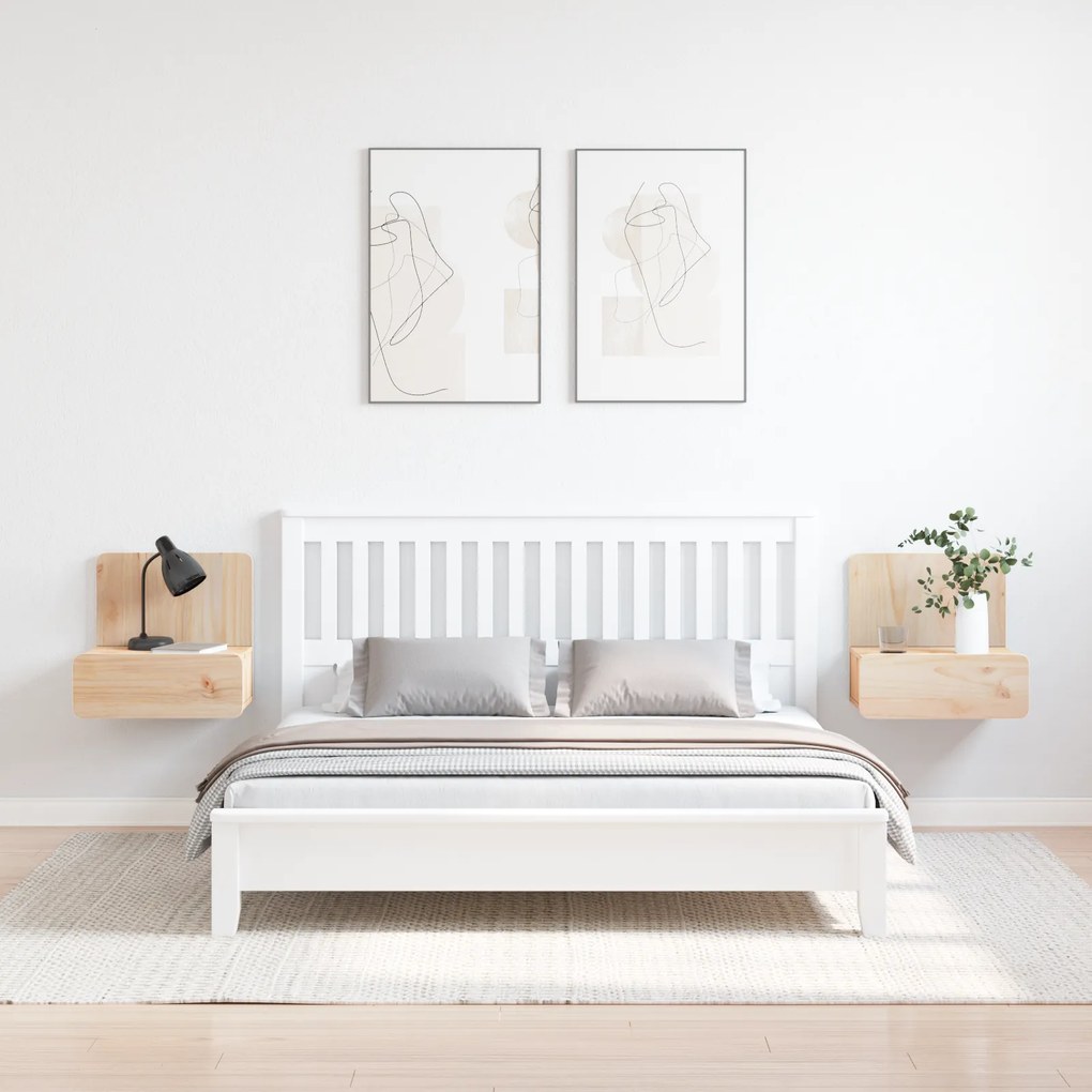 vidaXL Κομοδίνο 2 pcs Καφέ 44 x 32.5 x 40 εκ. Μασίφ ξύλο πεύκου