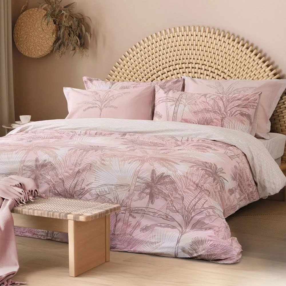 Σεντόνια Curacao Με Λάστιχο (Σετ 3τμχ) Rose Nima Μονό 100x232cm 100% Cotton